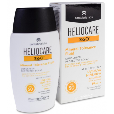 Comprar HELIOCARE 360º MINERAL TOLERANCE FLUID SPF 50 50 ML al mejor precio en NuestraFarma, tu farmacia online