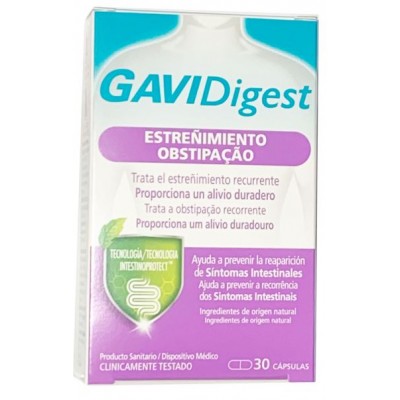 Comprar GAVIDIGEST ESTREÑIMIENTO 30 CAPSULAS al mejor precio en NuestraFarma, tu farmacia online