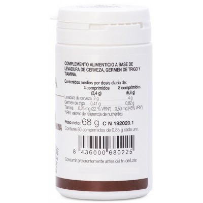 Comprar ANA MARIA LAJUSTICIA LEVADURA DE CERVEZA+GRERMEN DE TRIGO+TIAMINA (B1) 80 COMPRIMIDOS al mejor precio en NuestraFarma, tu farmacia online