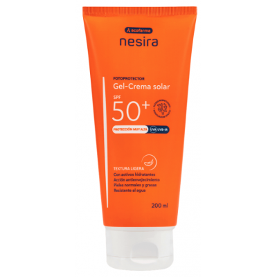 Comprar ACOFARMA NESIRA GEL CREMA SOLAR SPF50+ 200 ML al mejor precio en NuestraFarma, tu farmacia online