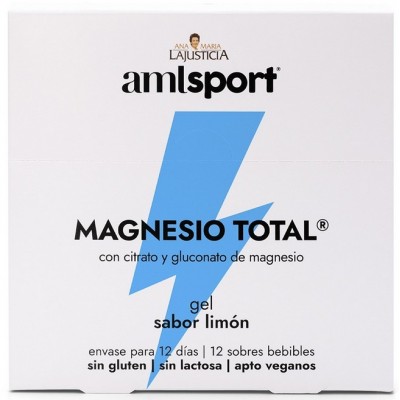 Comprar ANA MARIA LAJUSTICIA AMLSPORT MAGNESIO TOTAL GEL SABOR LIMON 12 SOBRES 20 ML al mejor precio en NuestraFarma, tu farmacia online