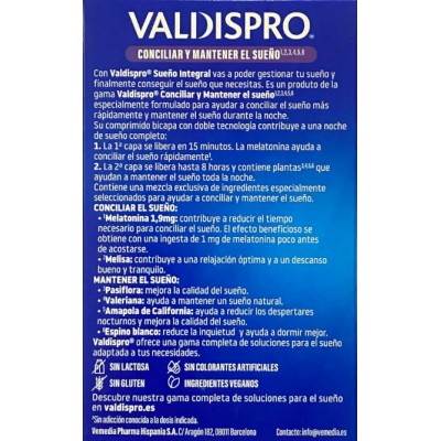 Comprar VALDISPRO SUEÑO INTEGRAL 30 COMPRIMIDOS BICAPA al mejor precio en NuestraFarma, tu farmacia online