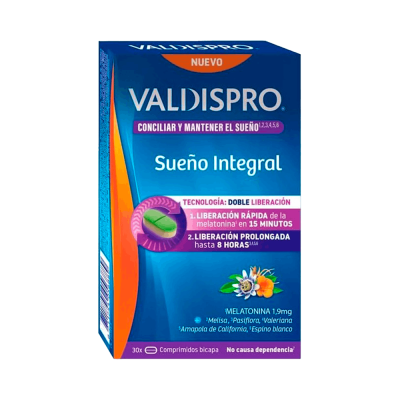 Comprar VALDISPRO SUEÑO INTEGRAL 30 COMPRIMIDOS BICAPA al mejor precio en NuestraFarma, tu farmacia online