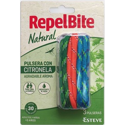 Comprar REPELBITE NATURAL PULSERA DE CUERDA CON CITRONELA 3 UNIDADES al mejor precio en NuestraFarma, tu farmacia online
