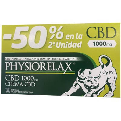 Comprar PHYSIORELAX CBD 1000 MG DUPLO CREMA DE MASAJE 75 ML al mejor precio en NuestraFarma, tu farmacia online