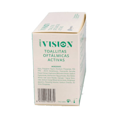 Comprar IVISION TOALLITAS OFTALMICAS ACTIVAS 20 UNIDADES al mejor precio en NuestraFarma, tu farmacia online