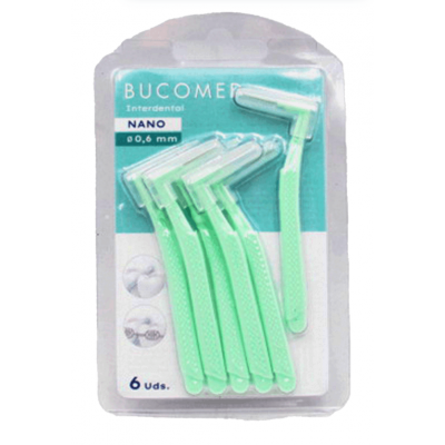 Comprar BUCOMED CEPILLO INTERDENTAL ANGULAR 0.6 MM 6 UNIDADES al mejor precio en NuestraFarma, tu farmacia online