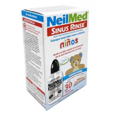 Comprar NEILMED SINUS RINSE NIÑOS KIT FRASCO 120 ML + 30 SOBRES al mejor precio en NuestraFarma, tu farmacia online
