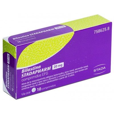 Comprar BILASTINA STADAPHARM EFG 20 MG 10 COMPRIMIDOS al mejor precio en NuestraFarma, tu farmacia online