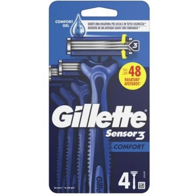 Comprar GILLETTE SENSOR 3 COMFORTGEL MAQUINILLA DE AFEITAR 4 UNIDADES al mejor precio en NuestraFarma, tu farmacia online