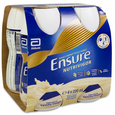 Comprar ENSURE NUTRIVIGOR SABOR VAINILLA 4 BATIDOS 220 ML al mejor precio en NuestraFarma, tu farmacia online