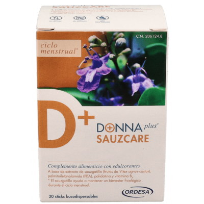 Comprar DONNAPLUS SAUZCARE 20 STICKS BUCODISPERSABLES SABOR FRUTOS DEL BOSQUE al mejor precio en NuestraFarma, tu farmacia online