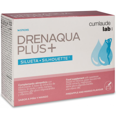 Comprar CUMLAUDE LAB: DRENAQUA PLUS+ SABOR PIÑA Y MANGO 14 STICKS al mejor precio en NuestraFarma, tu farmacia online