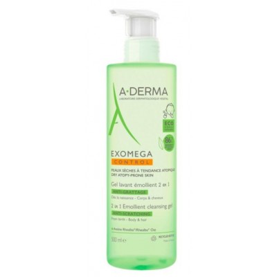 Comprar A-DERMA EXOMEGA CONTROL GEL LIMPIADOR EMOLIENTE 2 EN 1 CUERPO Y CABELLO 500 ML al mejor precio en NuestraFarma, tu farmacia online