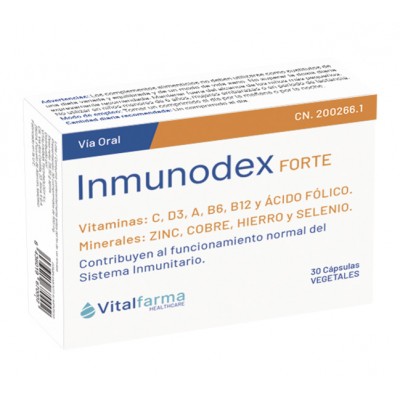 Comprar INMUNODEX FORTE 30 CAPSULAS al mejor precio en NuestraFarma, tu farmacia online