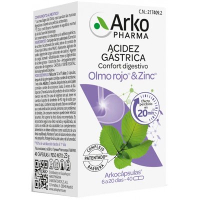 Comprar ARKOCAPSULAS ACIDEZ GASTRICA CONFORT DIGESTIVO 40 CAPSULAS al mejor precio en NuestraFarma, tu farmacia online