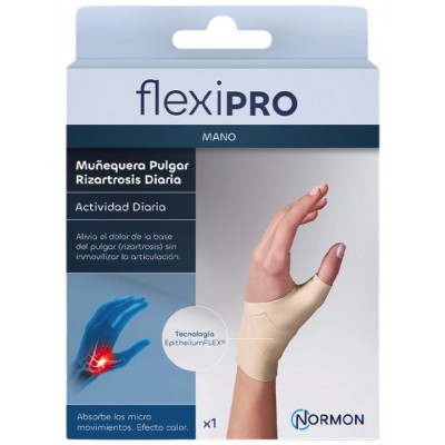 Comprar FLEXIPRO MUÑEQUERA PULGAR RIZARTROSIS DIARIO IZQUIERDA TALLA M al mejor precio en NuestraFarma, tu farmacia online