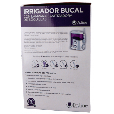 Comprar IRRIGADOR BUCAL ELECTRICO DR LINE al mejor precio en NuestraFarma, tu farmacia online