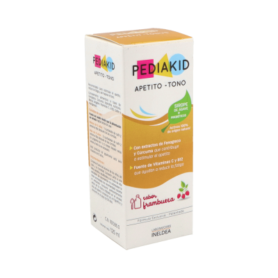 Comprar PEDIAKID APETITO-TONO JARABE 125 ML SABOR FRAMBUESA al mejor precio en NuestraFarma, tu farmacia online