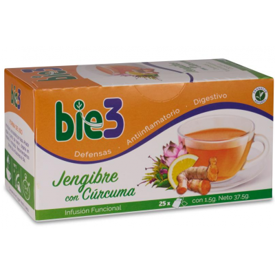Comprar BIE3 JENGIBRE CON CURCUMA 25 BOLSITAS 1,5 G al mejor precio en NuestraFarma, tu farmacia online