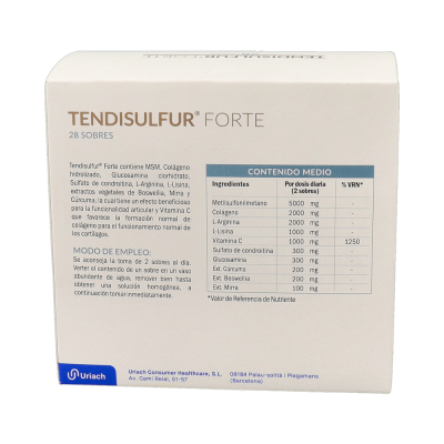Comprar TENDISULFUR FORTE 28 SOBRES al mejor precio en NuestraFarma, tu farmacia online