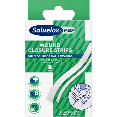 Comprar SALVELOX MED WOUND CLOSURE STRIPS 8 TIRAS DE SUTURA al mejor precio en NuestraFarma, tu farmacia online