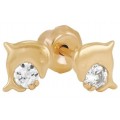 INVERNESS PENDIENTE 24K 850C SOLITARIO DELFIN CIRCONITA NATURAL 2 MM