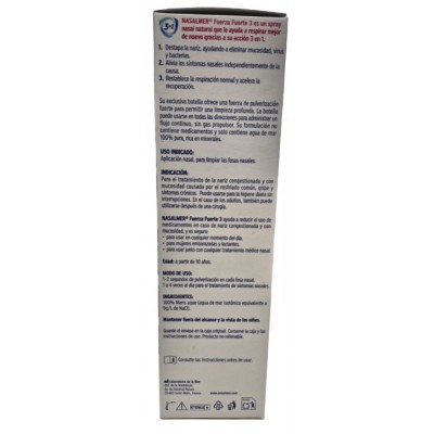 Comprar NASALMER FUERZA FUERTE 3 SPRAY NASAL NARIZ TAPADA Y CONGESTION NASAL 210 ML al mejor precio en NuestraFarma, tu farmacia online