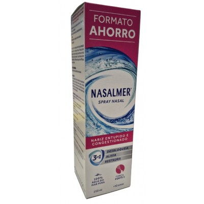 Comprar NASALMER FUERZA FUERTE 3 SPRAY NASAL NARIZ TAPADA Y CONGESTION NASAL 210 ML al mejor precio en NuestraFarma, tu farmacia online