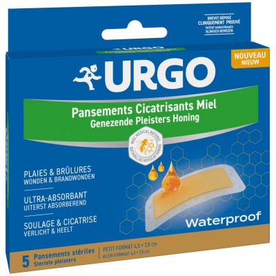 Comprar URGO APOSITOS CICATRIZANTES MIEL 5 UNIDADES 7,5 CM X 4,5 CM al mejor precio en NuestraFarma, tu farmacia online