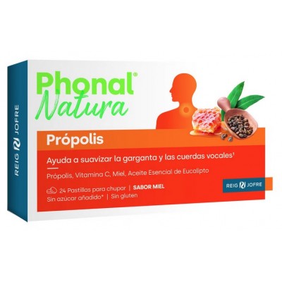 Comprar PHONAL NATURE PRÓPOLIS MIEL 24 PASTILLAS al mejor precio en NuestraFarma, tu farmacia online