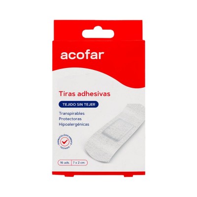 Comprar ACOFAR TIRAS ADHESIVAS TEJIDO SIN TEJER HIPOALERGENICA 16 UNIDADES al mejor precio en NuestraFarma, tu farmacia online