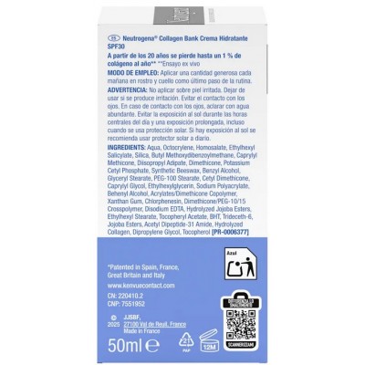 Comprar NEUTROGENA COLLAGEN BANK CREMA HIDRATANTE SPF 30 50 ML al mejor precio en NuestraFarma, tu farmacia online