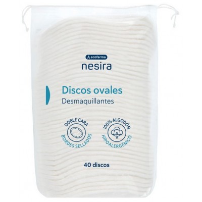 Comprar ACOFARMA NESIRA DISCOS OVALES DESMAQUILLANTES 40 UNIDADES al mejor precio en NuestraFarma, tu farmacia online