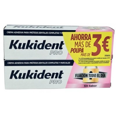 Comprar KUKIDENT FIJACION TODO EL DIA SIN SABOR DUPLO 2X47 G al mejor precio en NuestraFarma, tu farmacia online