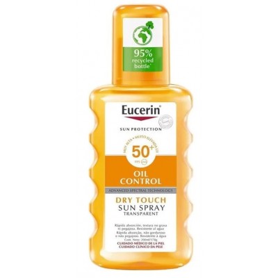 Comprar EUCERIN SUN SPRAY 50+ OIL CONTROL DRY TOUCH TRANSPARENT 200 ML al mejor precio en NuestraFarma, tu farmacia online