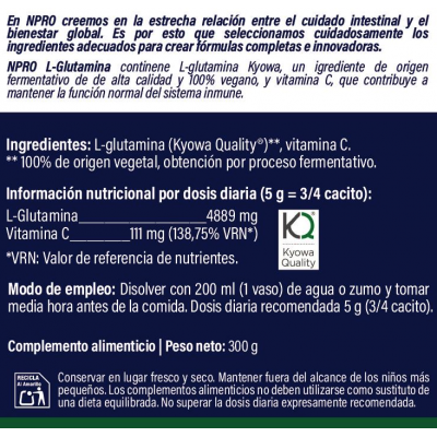 Comprar NPRO L-GLUTAMINA SABOR NEUTRO 300 G al mejor precio en NuestraFarma, tu farmacia online