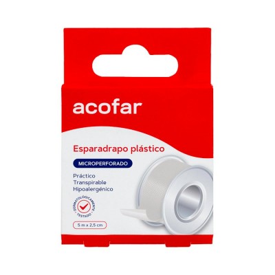 Comprar ACOFAR ESPARADRAPO PLASTICO MICROPERFORADO 5 X 2.5 CM al mejor precio en NuestraFarma, tu farmacia online