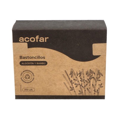 Comprar ACOFAR BASTONCILLOS OIDOS DE ALGODON Y BAMBU 200 UNIDADES al mejor precio en NuestraFarma, tu farmacia online
