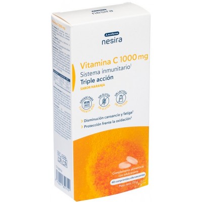 Comprar ACOFARMA NESIRA VITAMINA C 1000 MG 40 COMPRIMIDOS EFERVESCENTES al mejor precio en NuestraFarma, tu farmacia online