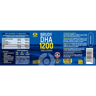 Comprar BRUDY DHA 1200 60 CAPSULAS al mejor precio en NuestraFarma, tu farmacia online