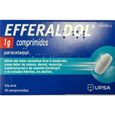 Comprar EFFERALDOL 1 G 10 COMPRIMIDOS (BLISTER) al mejor precio en NuestraFarma, tu farmacia online