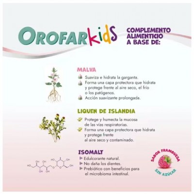 Comprar OROFAR KIDS PIRULETAS ALIVIO GARGANTA +3 AÑOS SABOR FRAMBUESA 8 UNIDADES al mejor precio en NuestraFarma, tu farmacia online