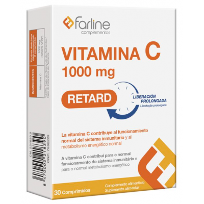 Comprar FARLINE VITAMINA C 1000 MG RETARD 30 COMPRIMIDOS al mejor precio en NuestraFarma, tu farmacia online
