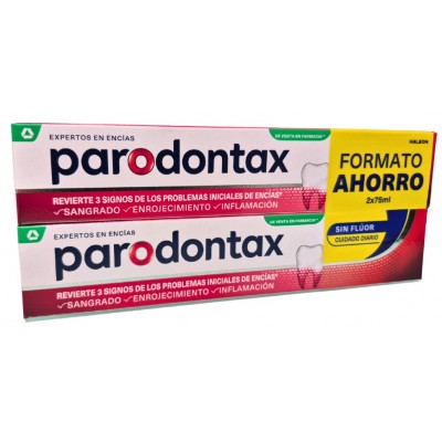 Comprar PARODONTAX SIN FLUOR PASTA DENTIFRICA PACK 2X75 ML al mejor precio en NuestraFarma, tu farmacia online