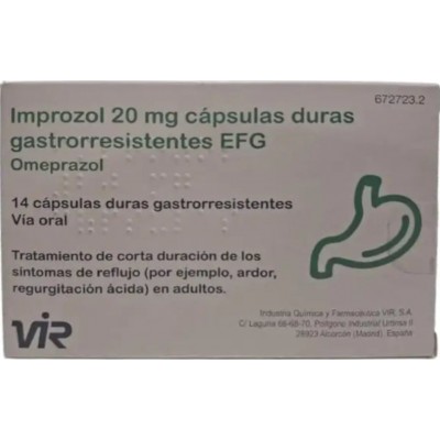 Comprar IMPROZOL EFG 20 MG 14 CAPSULAS GASTRORRESISTENTES al mejor precio en NuestraFarma, tu farmacia online
