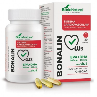 Comprar SORIA NATURAL BONALIN EPA 500 MG + DHA 250 MG + VITAMINA E 30 PERLAS al mejor precio en NuestraFarma, tu farmacia online