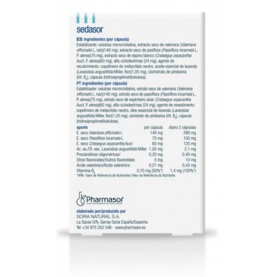 Comprar SORIA NATURAL SEDASOR RELAX 30 CAPSULAS al mejor precio en NuestraFarma, tu farmacia online