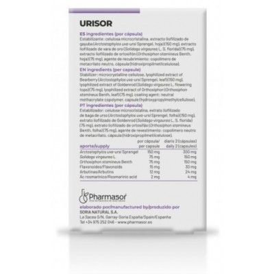 Comprar SORIA NATURAL URISOR 30 CAPSULAS al mejor precio en NuestraFarma, tu farmacia online