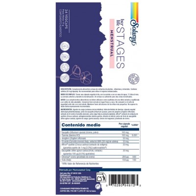 Comprar SOLARAY STAGES MENSTRUAL 24 CAPSULAS al mejor precio en NuestraFarma, tu farmacia online